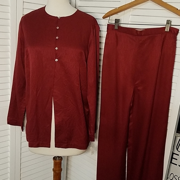 VNTG LINDEN HILL 100% SILK TUNIC&PANTS PERFECT FOR THE HOLIDAYS OR ANY PARTY - Picture 1 of 8